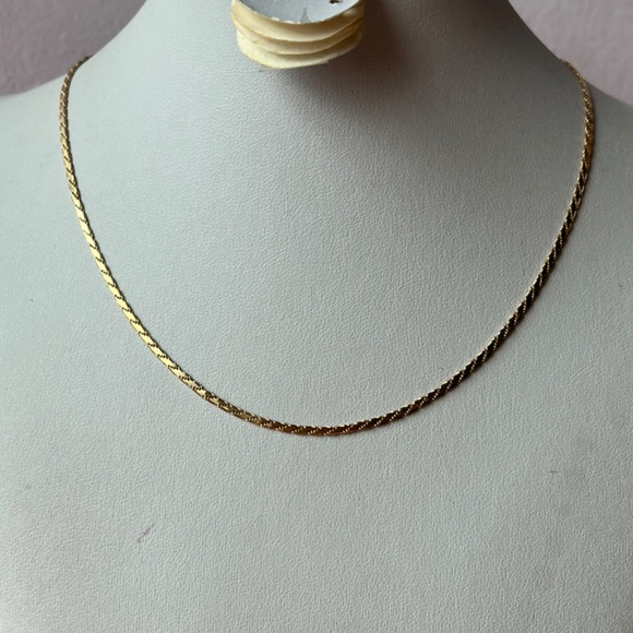 14K YELLOW GOLD FLAT SNAKE STYLE CHAIN NECKLACE UNISEX HALLMARKED APRX 15.5”LONG - Picture 14 of 16